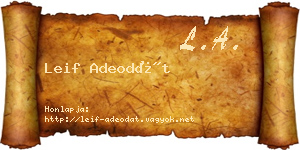 Leif Adeodát névjegykártya
